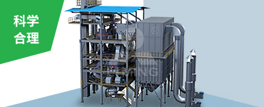 生產(chǎn)工藝流程科學(xué)合理：原料提升運(yùn)輸至頂部破碎、篩分、磨刷、加濕、出料，在重力作用下，滑溜下落，減少了皮帶輸送機(jī)的使用，減少系統(tǒng)開口，提升除塵效果，降低系統(tǒng)噪音。